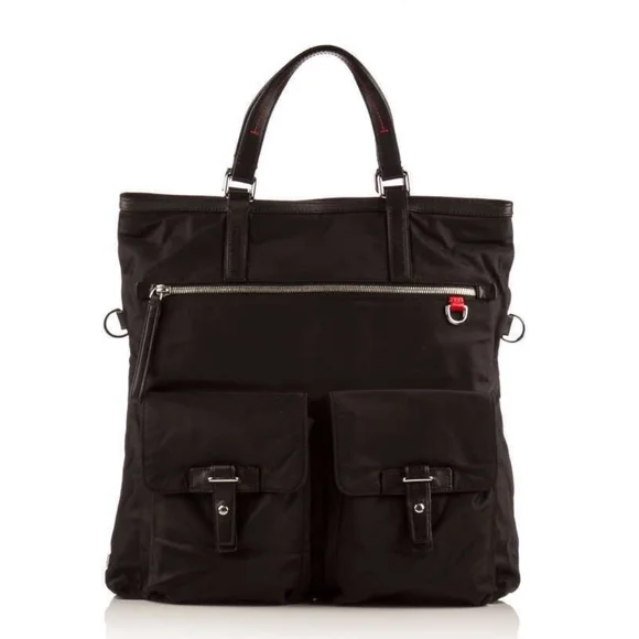 Unisex Tumi Black Nylon Voyageur Frankfurt North/South Foldable Tote